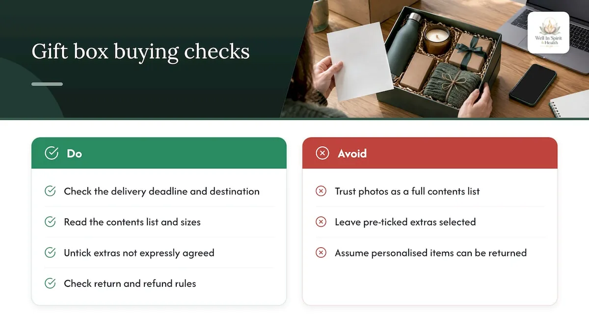 Five checks before buying a birthday gift box