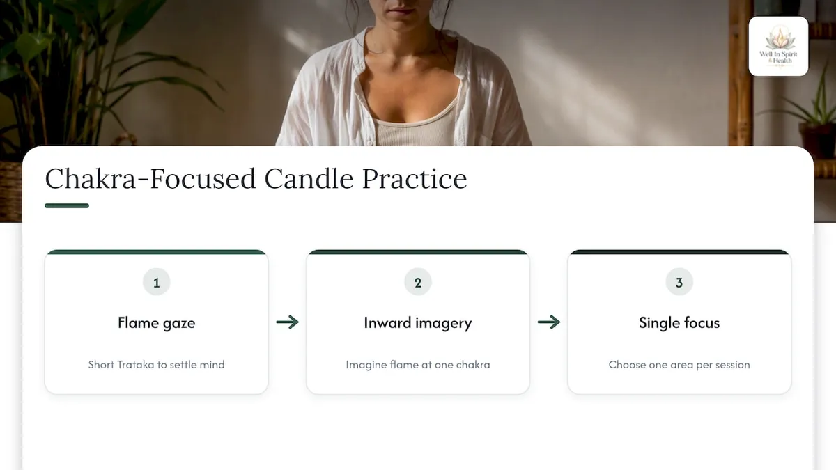 Using candle meditation for chakra balancing and spiritual awakening — overview diagram
