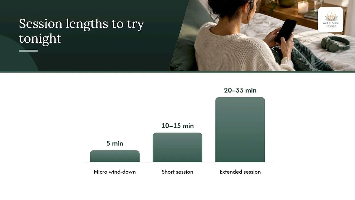 Three session lengths to try tonight, from five minutes to half an hour — overview diagram