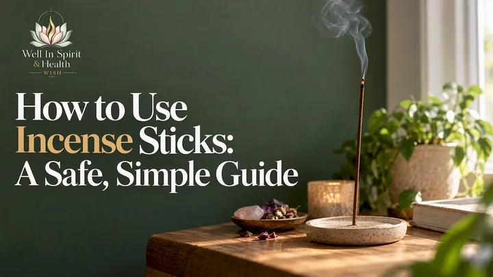 Incense stick burning in a stable holder