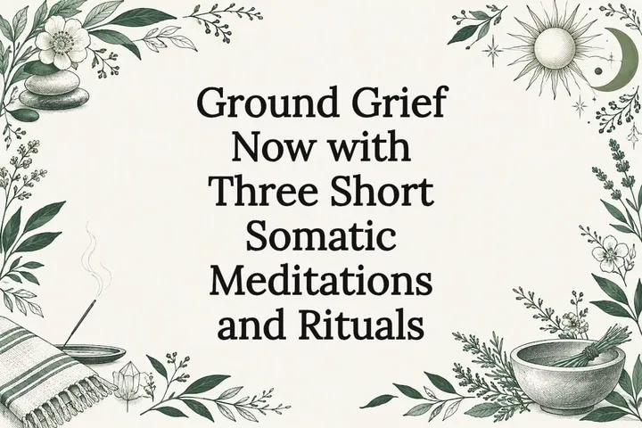 Decorative somatic meditation ritual title card