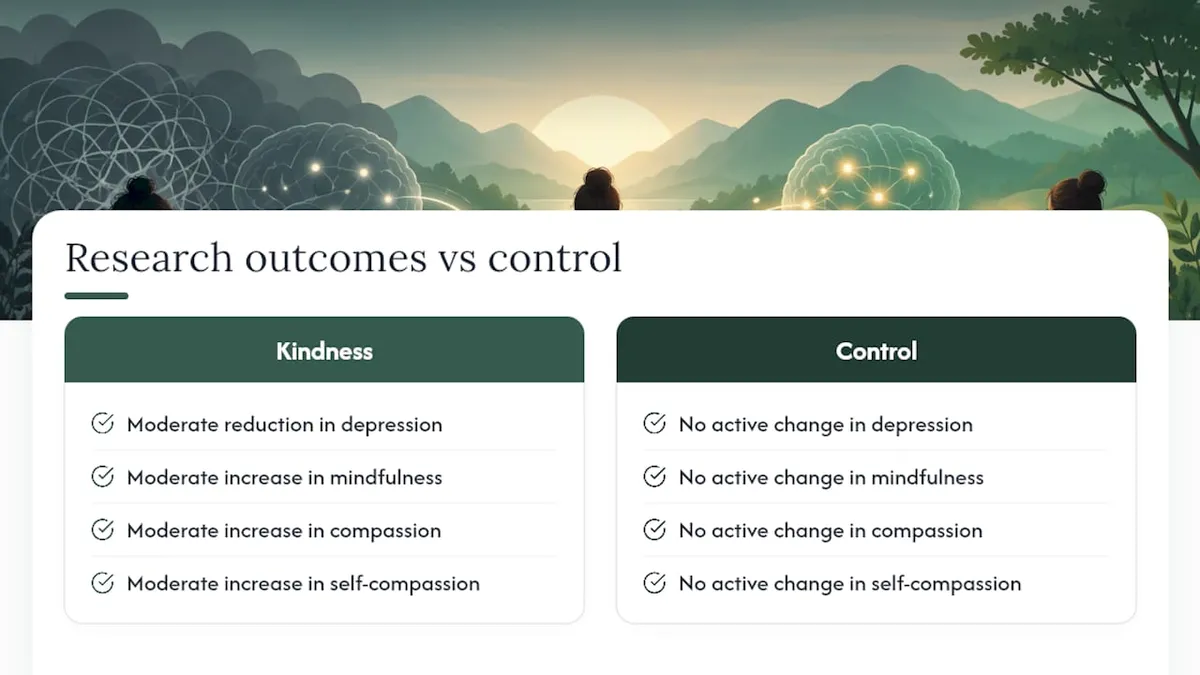 Research outcomes from self-compassion meditation
