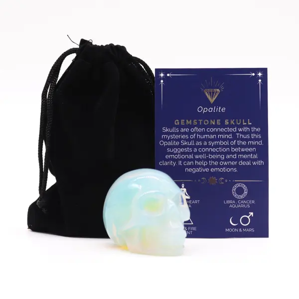 Gemstone Lrg Skull - Opalite