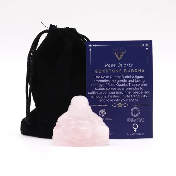 Gemstone Large Buddha - Rose Quartz