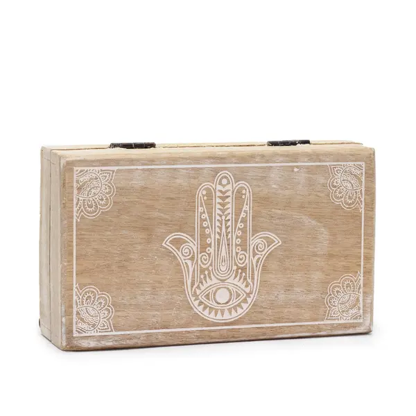 Med Square Box 17x10x4.2cm - Hamsa Whitewash