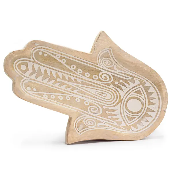Long Tray 30x20.5x2.5cm - Hamsa Whitewash
