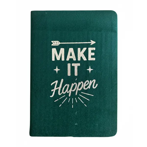 Dark Green Velvet Notebook - 80 pages - Make It Happen