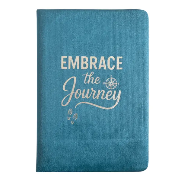 Light Blue Velvet Notebook - 80 pages - Embrace The Journey