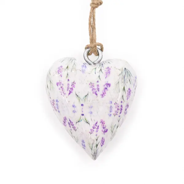 Lrg Decor Wood Heart - Lavender