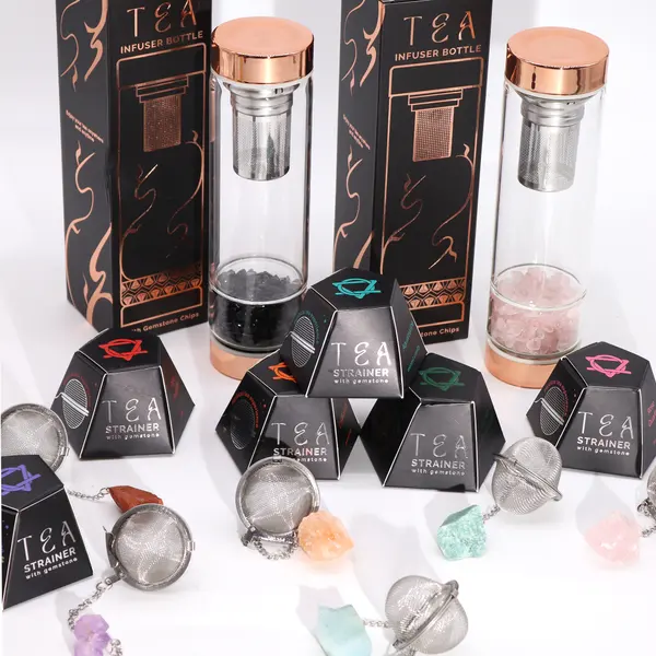 Raw Crystal Gemstone Tea Strainer - Gold Tigers Eye
