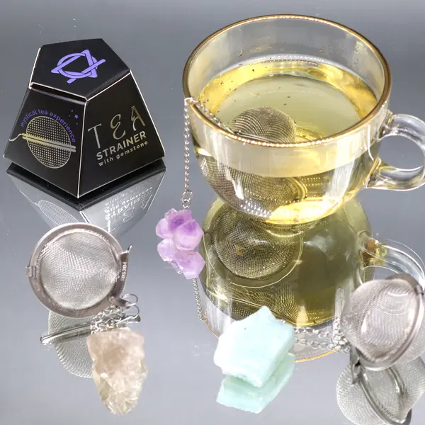 Raw Crystal Gemstone Tea Strainer - Aquamarine