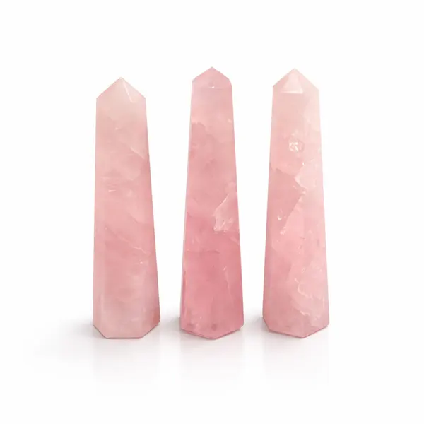 Gemstone Six Face Obelisk Point approx 11cm - Rose Quartz