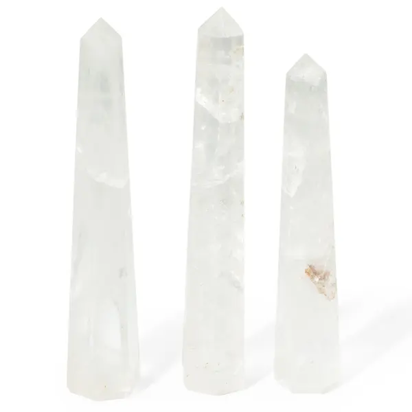 Gemstone Six Face Obelisk Poins approx 17cm - Rock Crystal