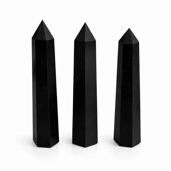 Gemstone Six Face Obelisk Point approx 17cm - Black Tourmaline