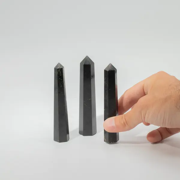 Gemstone Six Face Obelisk Point approx 11cm - Black Tourmaline