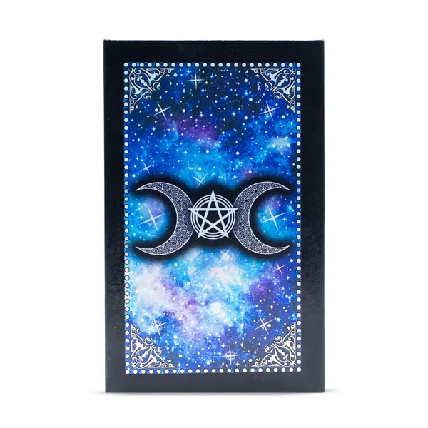 Blue Foil Tarot Card Set - Moon Face - with booklet