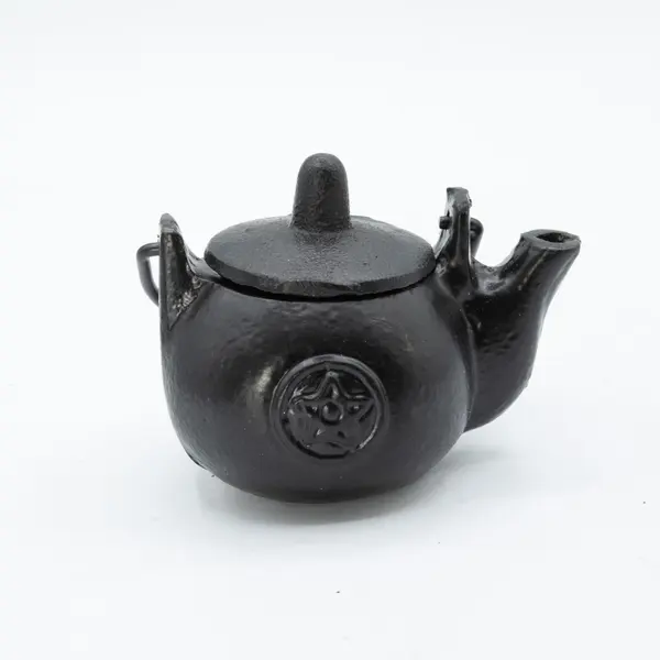 Small Cast Iron Ritual Pot with Pentagon 8x8x10cm