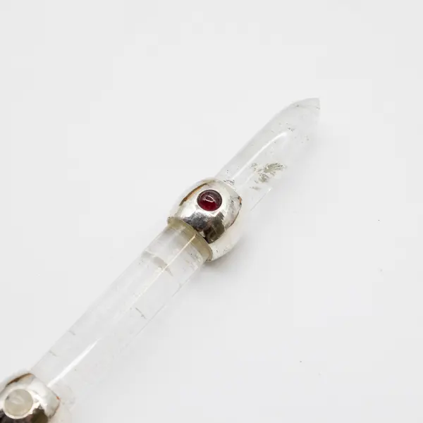 Celestial Prism Wand - Amethyst Moving Crystal Sphere Quartz Stem - 12cm