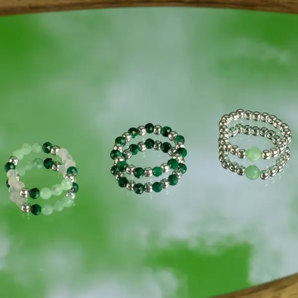 Nymph Spirit Gemstone Ring Set - Forest Spirit