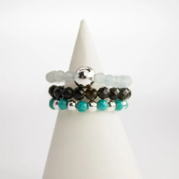 Nymph Spirit Gemstone Ring Set - Endless Ocean