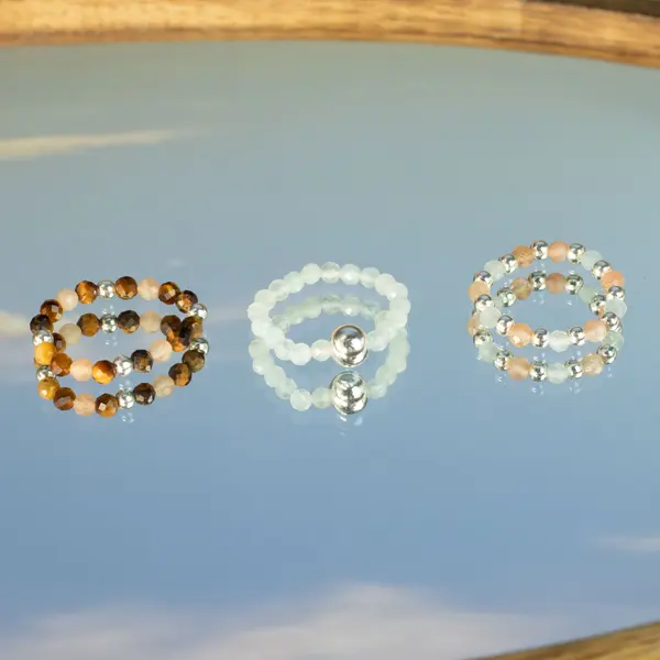 Nymph Spirit Gemstone Ring Set - Sea Sunset
