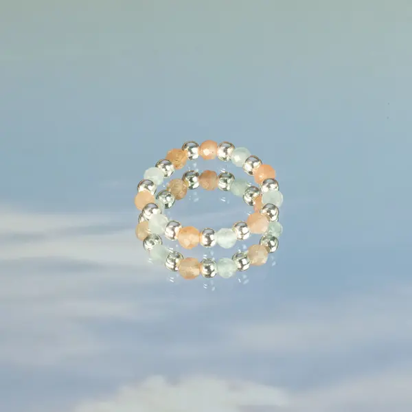 Nymph Spirit Gemstone Ring Set - Sea Sunset