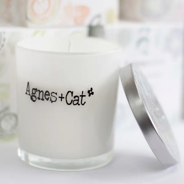 Agnes + Cat Votive Candle - Moonstone