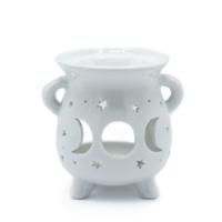 White moon phase cauldron burner