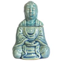 Sitting Buddha Oil Burner - Blue