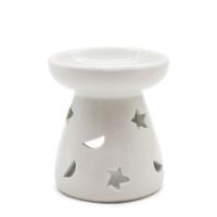 Sm Classic White Oil Burner - Moon & Star