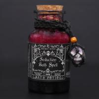 Ancient Witch Bath Spell Potion & Amethyst Crystal Amulet - Seduction
