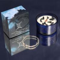 Zodiac Crystal Candle with Gemstone Bracelet - Gemini