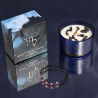 Zodiac Crystal Candle with Gemstone Bracelet - Virgo