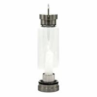 Crystal Infused Glass Water Bottle - Cleansing Clear Quartz - Obelisk
