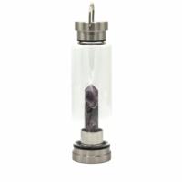 Crystal Infused Glass Water Bottle - Relaxing Amethyst - Obelisk