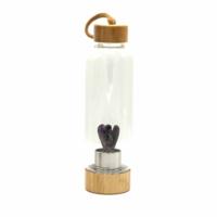 Crystal Infused Glass Water Bottle - Relaxing Amethyst - Angel