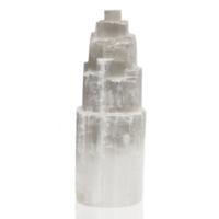 Natural Selenite Tower Lamp - 25 cm