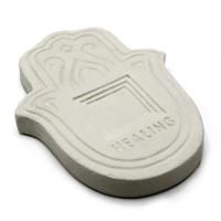White stone-effect incense plate