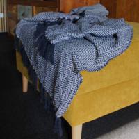 Boho Comfort Throws - Navy Zigzag