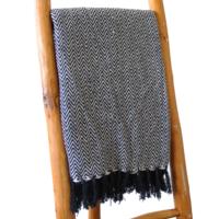 Boho Comfort Throws - Navy Zigzag