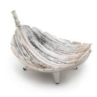 Coconut leaf harvest bowl - whitewash