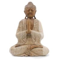 Buddha Statue Whitewash - 40cm Welcome