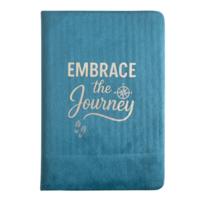 Light Blue Velvet Notebook - Embrace The Journey