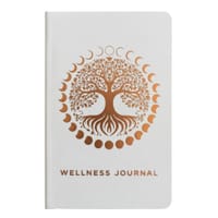 White Wellness Journal - 120 pages - Rose Gold Tree of Life