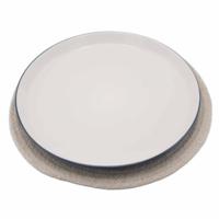 Natural Place Mat - Jute & Cotton 30cm - Ivory Border