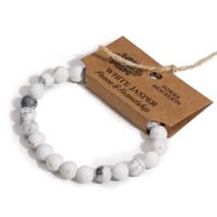 White jasper bead bracelet
