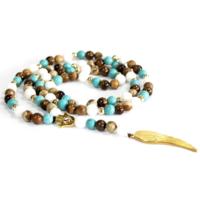 Angel wing gemstone bead necklace