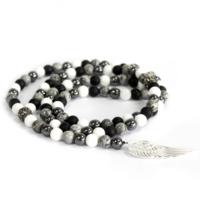 Angel Wing / Grey Agate - Gemstone Necklace