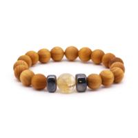 Cedarwood Solar Plexus Chakra Bangle with Citrine