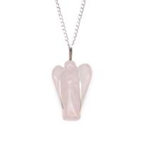 Gemstone Guardian Angel Pendant - Rose Quartz